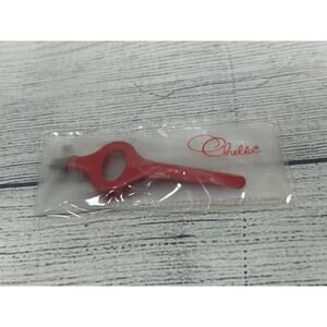 Chella Eyebrow Tweezers Red Slant Tip Precision Brow Tool Stainless‎ Steel
